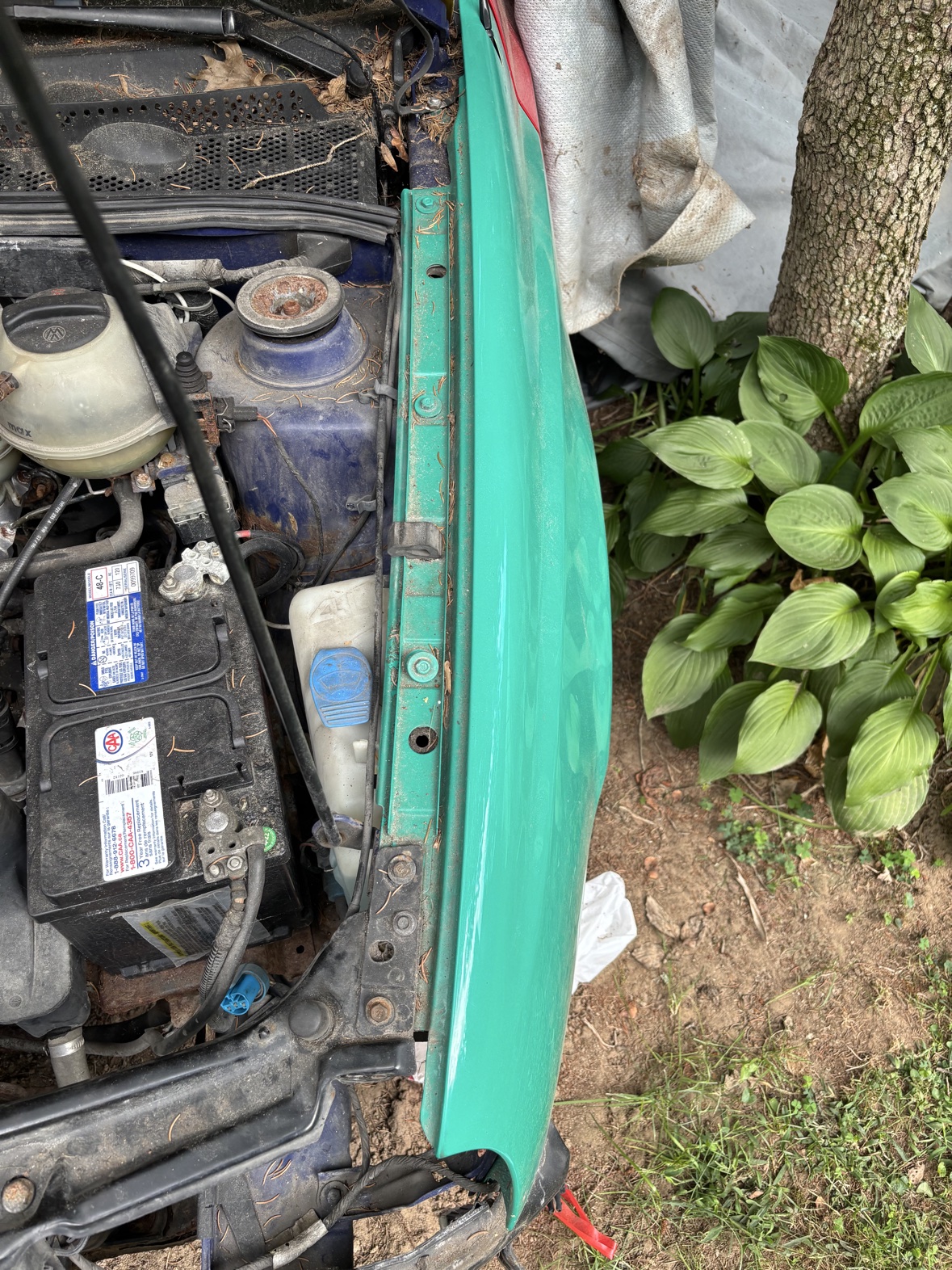 The Harlequin engine bay during teardown